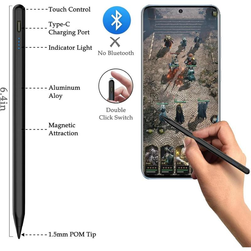 Stylus Pen for Iphone by - Active Android Ipad Samsung Lenovo Pencil 15 14 13 Pro plus Max Touchscreens Universal Tablet Phone Touch Screens Black