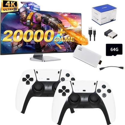 20000+ Games Wireless Retro Game Stick, Vintage Game Stick HD Output System Built in 23 Emulators Plug and Play Video Game Consoles with 2.4G Wireless Controllers,64Gb TF Card for All of Ages