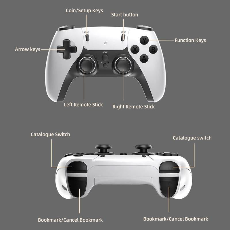 20000+ Games Wireless Retro Game Stick, Vintage Game Stick HD Output System Built in 23 Emulators Plug and Play Video Game Consoles with 2.4G Wireless Controllers,64Gb TF Card for All of Ages