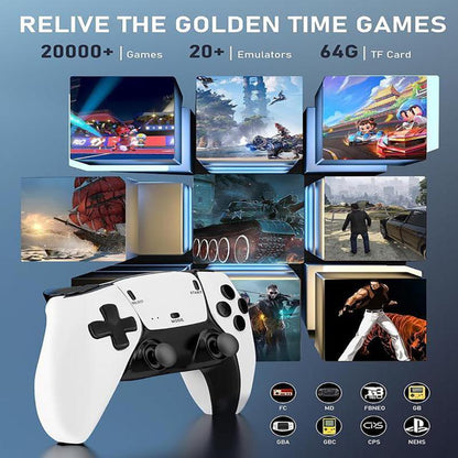 20000+ Games Wireless Retro Game Stick, Vintage Game Stick HD Output System Built in 23 Emulators Plug and Play Video Game Consoles with 2.4G Wireless Controllers,64Gb TF Card for All of Ages